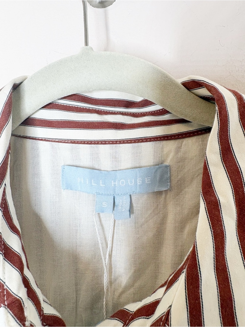 Hill House Mira Striped Shirt Dress Rust Small - Picture 3 of 6